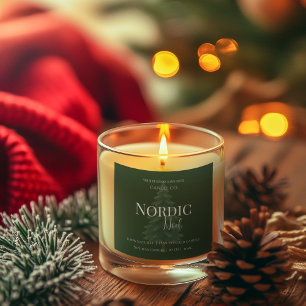 Etiqueta de vela de pino y abedul Nordic Noel