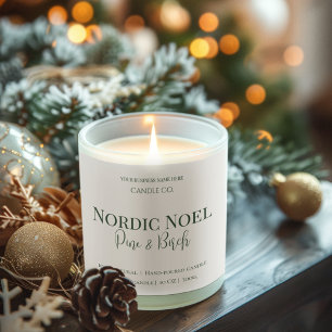 Etiqueta de Vela de Pino y Abedul Nordic Noel