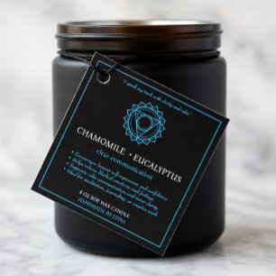 Etiqueta de Vela de Vishuddha Chakra de Garganta
