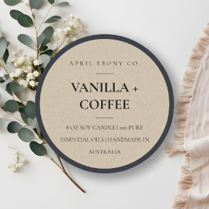 Etiqueta de vela kraft rústica minimal elegante si