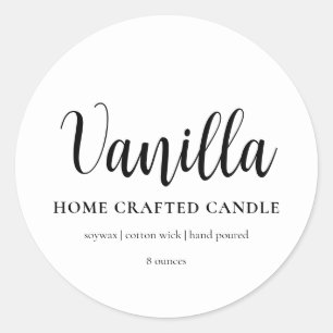 Etiqueta de vela minimalista blanca
