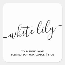 Etiqueta de vela minimalista blanca moderna simple