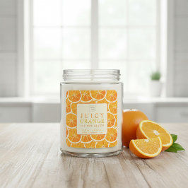 Etiqueta de vela naranja jugosa personalizada