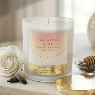 Etiqueta de Vela Ombre Dorado Brillante Rosa Elega