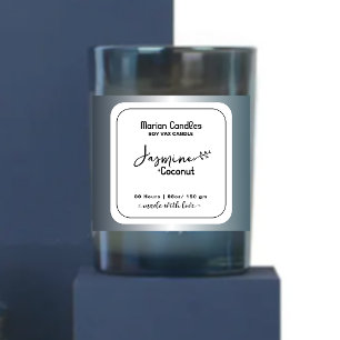 Etiqueta de vela personalizada en blanco y negro r