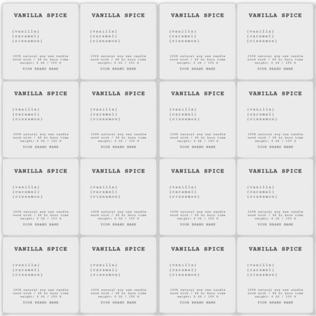 Etiqueta de vela transparente mínima (Anverso)