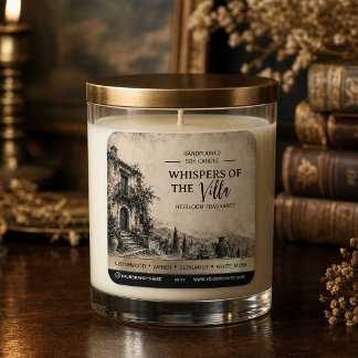 Etiqueta de vela vintage Whispers of the Villa