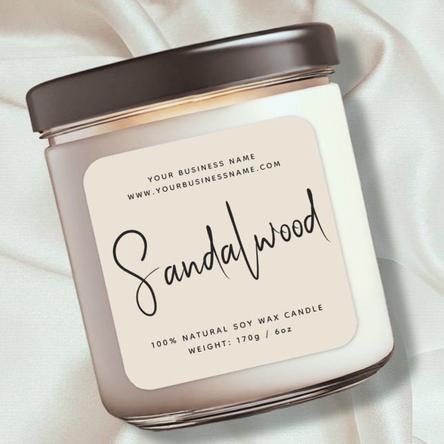 Etiqueta de velas de cosméticos de escritura moder (Subido por el creador)