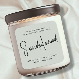 Etiqueta de velas de cosméticos de escritura moder
