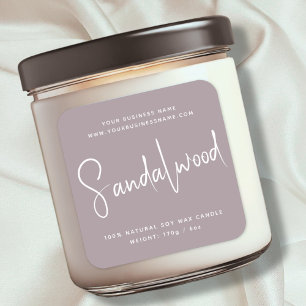 Etiqueta de velas de cosméticos de escritura moder