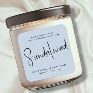 Etiqueta de velas de cosméticos de escritura moder
