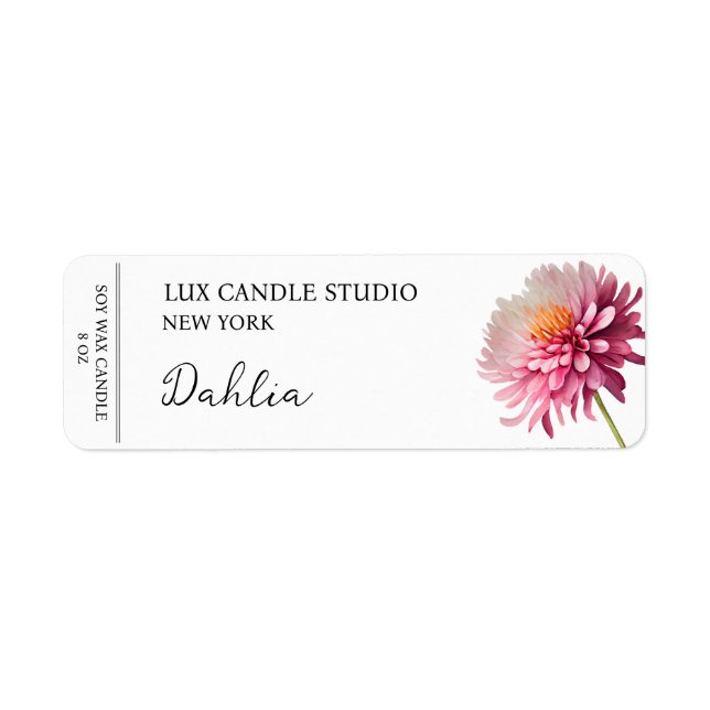 Etiqueta de velas de Dahlia (Frente)