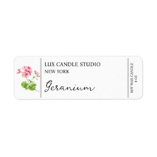 Etiqueta de velas de geranio
