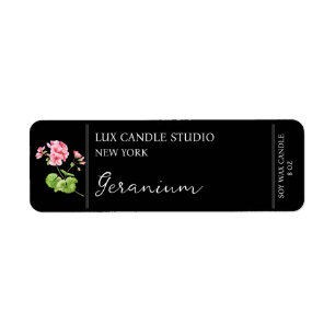 Etiqueta de velas de geranio