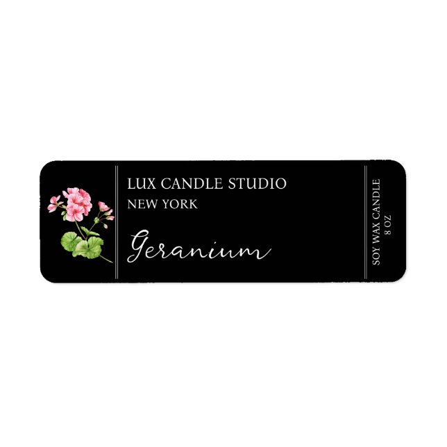 Etiqueta de velas de geranio (Frente)