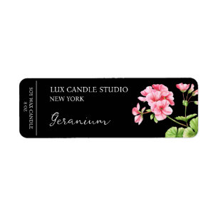 Etiqueta de velas de geranio