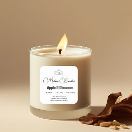 Etiqueta de velas de ingredientes blancos y negros