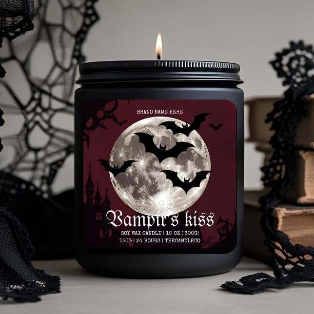 Etiqueta de velas de Kiss Halloween con vampiros (Subido por el creador)