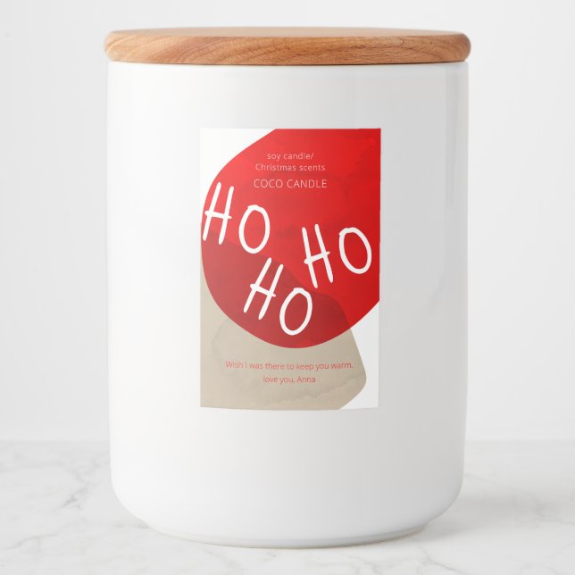 Etiqueta de velas de Navidades de vacaciones (Anverso)