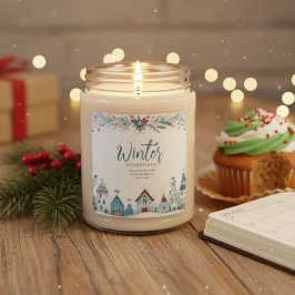 Etiqueta de velas de Navidades de Winter Wonderlan