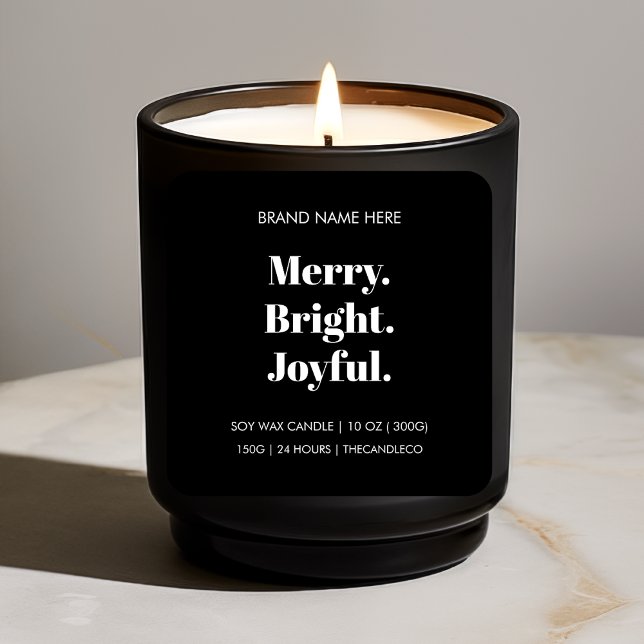 Etiqueta de velas de navidades | Merry Bright Joyf (Subido por el creador)