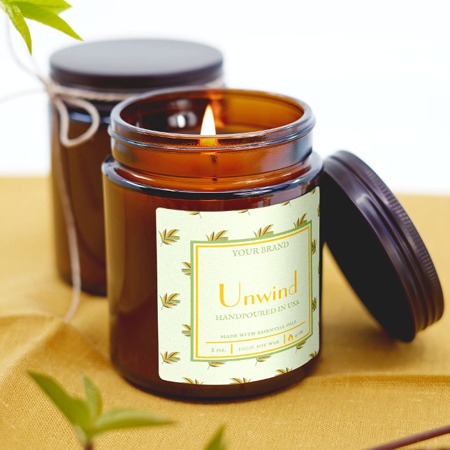 Etiqueta de velas de pequeñas empresas con hojas t (Subido por el creador)