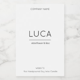 Etiqueta de velas Luca Elegante Vela y Etiqueta de
