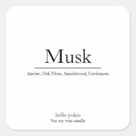 Etiqueta de velas Minimalista elegante de soja cua