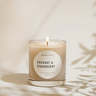 Etiqueta de velas Minimalistas blancas de marca y