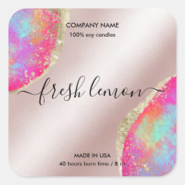 Etiqueta de velas moderna opo iridiscente mínimo