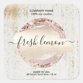 Etiqueta de velas moderna tarro dorado de mármol b