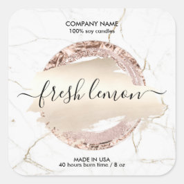 Etiqueta de velas moderna tarro dorado de mármol b