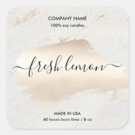 Etiqueta de velas moderna tarro dorado de mármol b