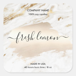 Etiqueta de velas moderna tarro dorado de mármol b