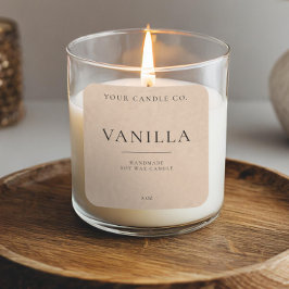 Etiqueta de velas personalizada de Kraft minimalis
