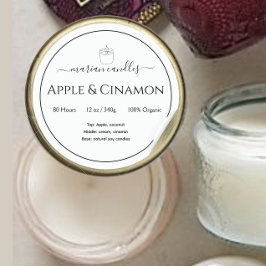 Etiqueta de velas personalizada moderna en blanco 