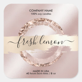 Etiqueta de velas purpurina rosa moderno