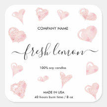 Etiqueta de velas Valentine Heart Love