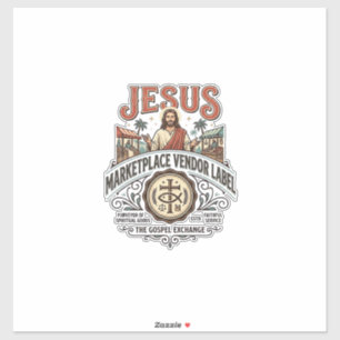 Etiqueta de vendedor del mercado de Jesús Mercado 