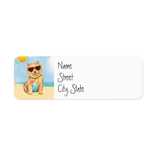 Etiqueta de verano norwich Terrier (Frente)
