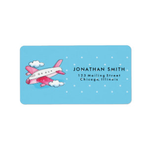 Etiqueta de viaje de avión acuático