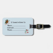 Etiqueta de viaje para equipaje con arte de jardín