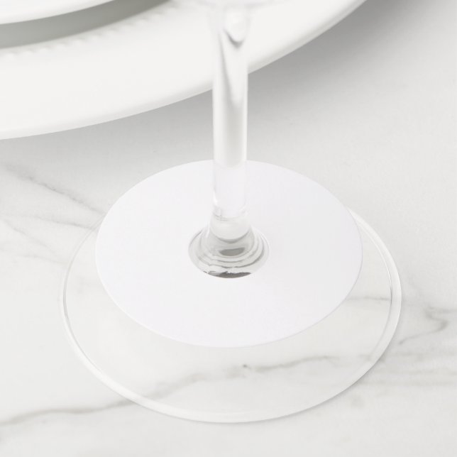 Etiqueta de vidrio de vino redondo blanco (Detalle)