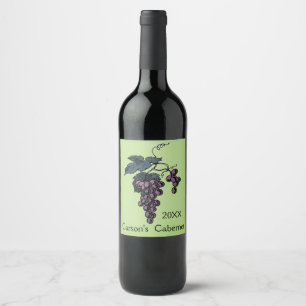 Etiqueta de vinagre de diseño de conjunto de uvas
