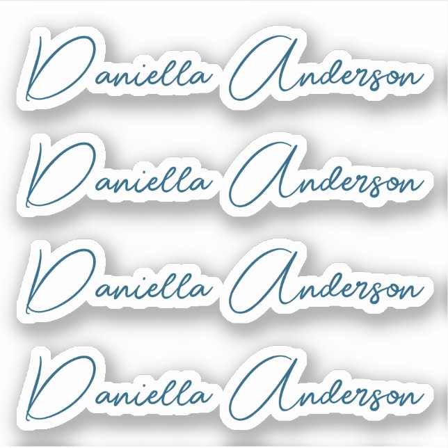 Etiqueta de vinilo con nombre de firma caligráfica (Anverso)