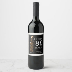 ETIQUETA DE VINO - ¡ánimo a los 80 años!