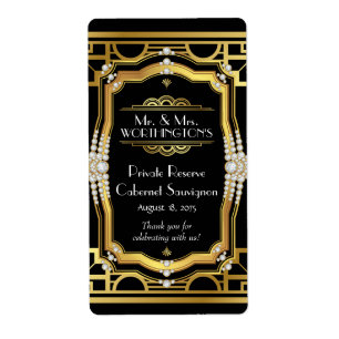 Etiqueta de vino Art Deco