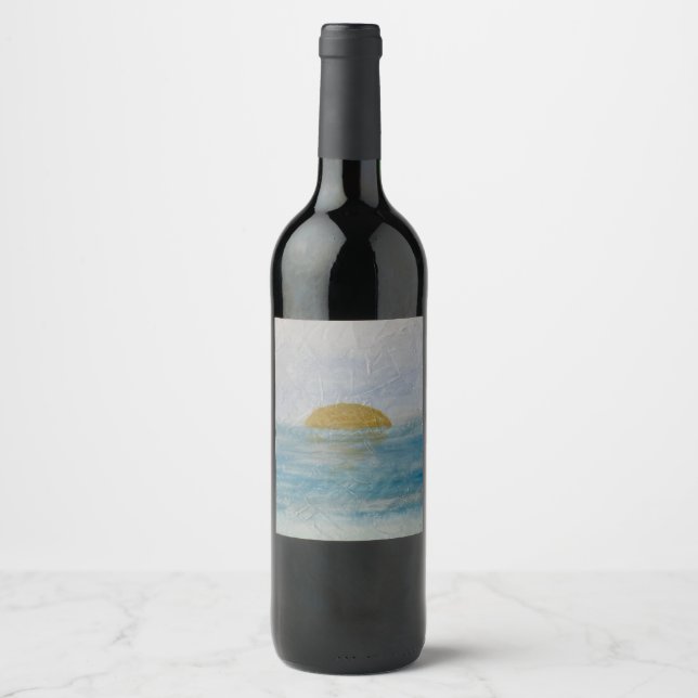 Etiqueta de vino azul de bebida personalizada pues (Anverso)