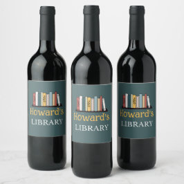 Etiqueta de vino - Biblioteca - Personalizada - Añ