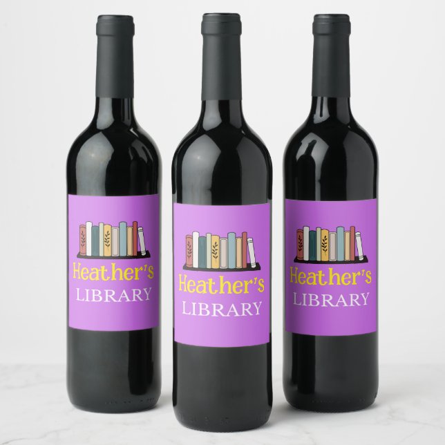 Etiqueta de vino - Biblioteca - Personalizada - Añ (Botellas)